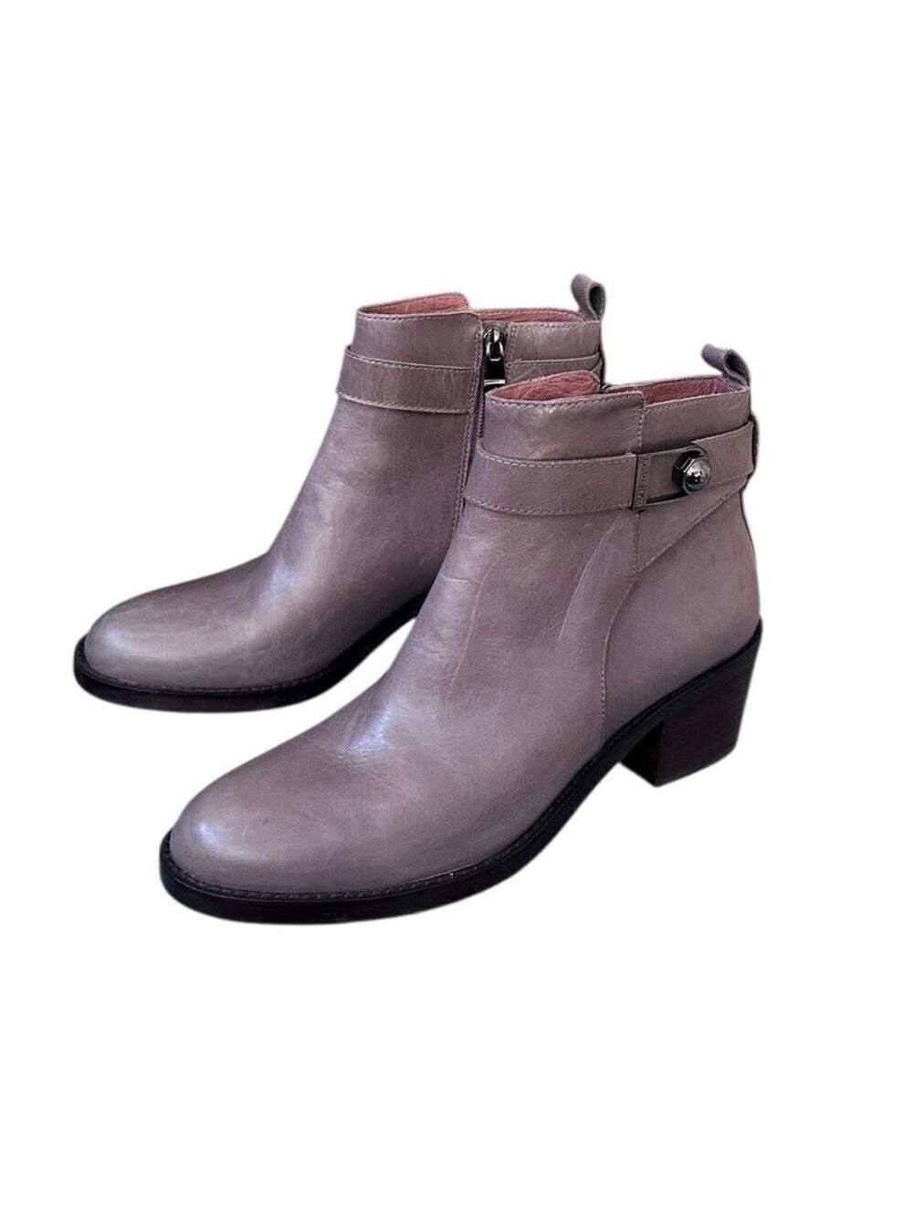 Louise Et Cie Vincenzo Women's Gray Leather Ankle Boots Booties NWT size 8.5